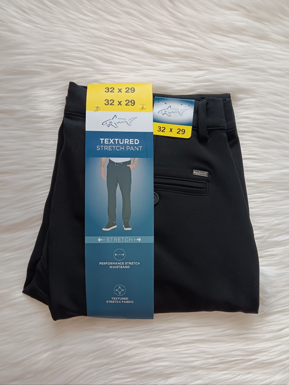 NWT GREG NORMAN Men’s Textured Stretch Dress Pants Black Size 32 x 29